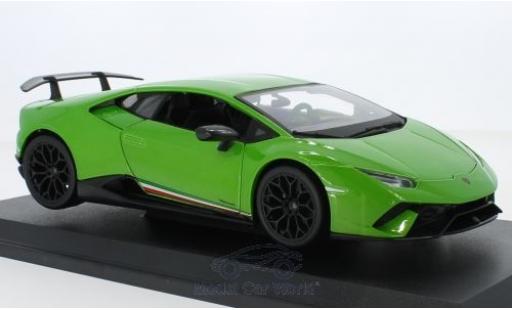 Diecast model cars Lamborghini Huracan Performante metallic green 2018 1/18 Maisto