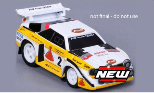 Diecast model cars Audi Sport Quattro s1 e2 white/yellow 1/64 Maisto