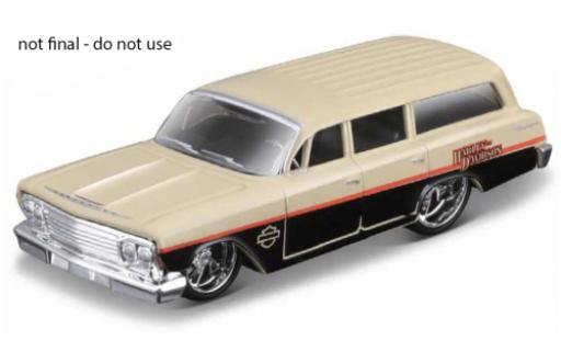 Diecast model cars Chevrolet Biscayne Station Wagon beige/black Harley-Davidson 1962 1/64 Maisto