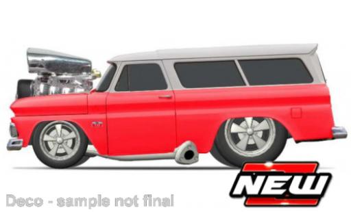 Diecast model cars Chevrolet Suburban suv red/white 1966 1/64 Maisto