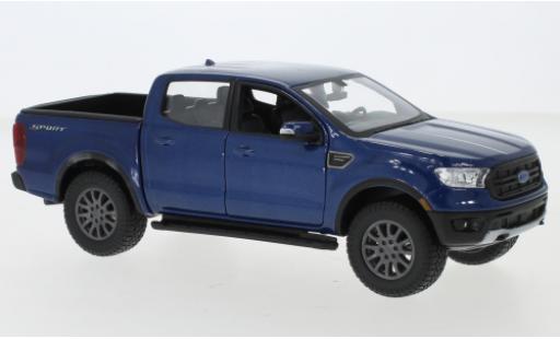 Diecast model cars Ford Ranger Pickup metallic blue 2019 1/24 Maisto