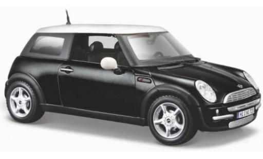 Diecast model cars Mini Cooper Base matt-black/white 1/24 Maisto