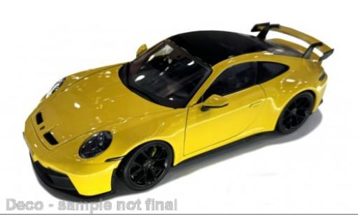 Diecast model cars Porsche 911 GT3 yellow 2022 1/18 Maisto