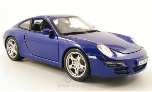 Diecast model cars Porsche 911 S Carrera metallic blue 1/18 Maisto