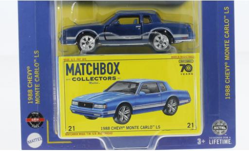 Diecast model cars Chevrolet Monte Carlo Coupe LS blue/D&Atilde;&copy;corer 1988 1/64 Matchbox