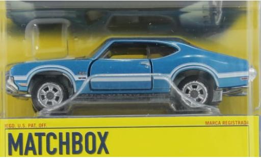 Diecast model cars Oldsmobile 442 Base metallise blue 1970 1/64 Matchbox