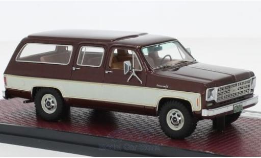 Diecast model cars Chevrolet Suburban suv K10 metallic red/beige 1978 1/43 Matrix