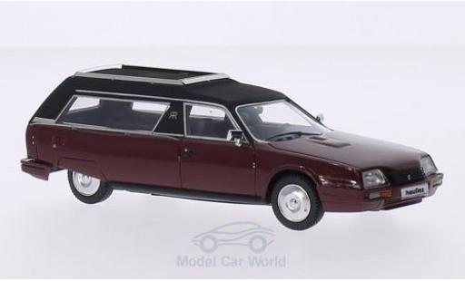 Diecast model cars Citroen CX corbillard Heuliez Hearse red/matt-black 1979 1/43 Matrix