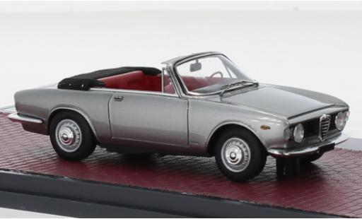 Diecast model cars Alfa Romeo Giulia GTC Touring cabriolet metallise grey 1964 1/43 Matrix