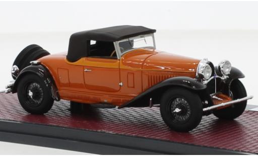 Diecast model cars Bugatti 46 cabriolet de villars Type Convertible orange/brown RHD 1930 1/43 Matrix