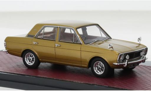 Diecast model cars Ford Cortina 1600E MK II metallise beige RHD 1968 1/43 Matrix