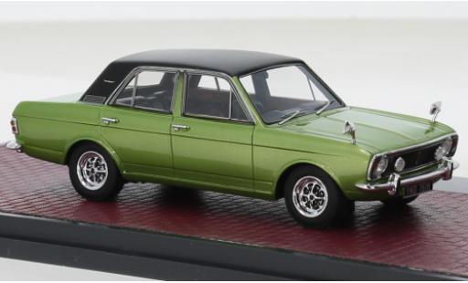 Diecast model cars Ford Cortina 1600E MK II metallise la chaux/black RHD 1968 1/43 Matrix