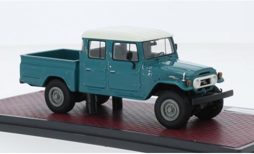 Diecast model cars Toyota Land Cruiser HJ45 Crew Cab turquoise/white 1/43 Matrix