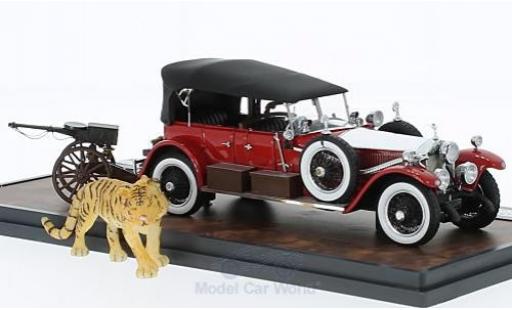 Diecast model cars Rolls Royce Phantom Torpedo Tourer Barker red/grey 1925 HRH Maharaja of Kota #23RC with Tiger 1/43 Matrix