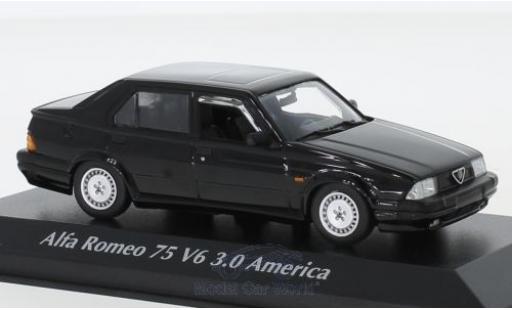 Diecast model cars Alfa Romeo 75 3.0 v6 America black 1987 1/43 Maxichamps