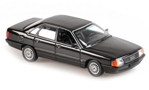 Diecast model cars Audi 100 berline metallic black 1990 1/43 Maxichamps