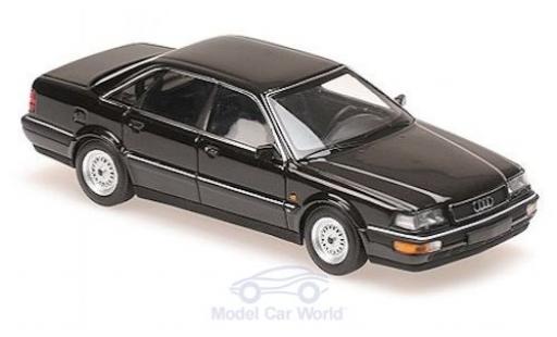 Diecast model cars Audi V8 berline metallic black 1988 1/43 Maxichamps