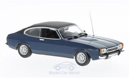 Diecast model cars Ford Capri MK2 II 2.3 GT blue/black 1/43 Maxichamps