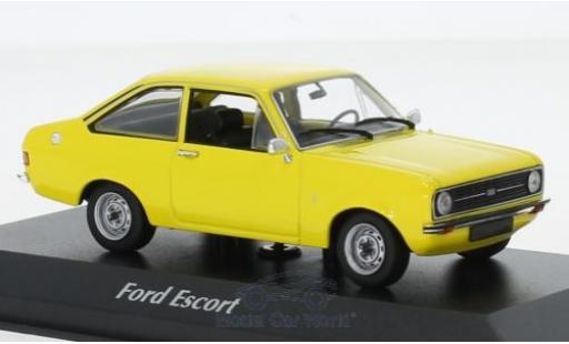 Diecast model cars Ford Escort MK1 1.3 yellow 1975 1/43 Maxichamps