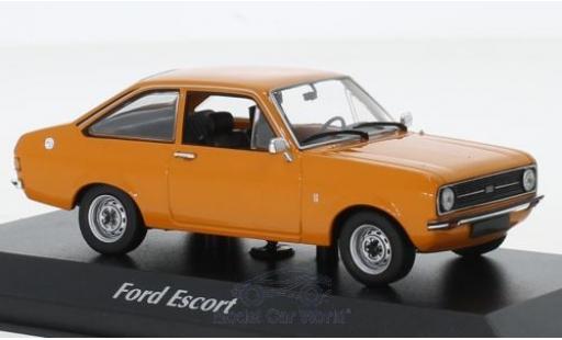 Diecast model cars Ford Escort MK1 1.3 orange 1975 1/43 Maxichamps