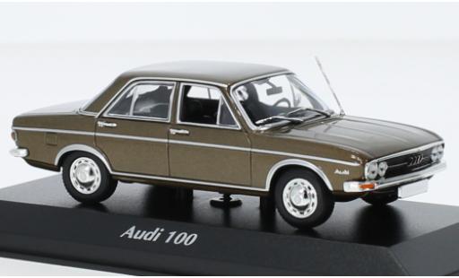 Diecast model cars Audi 100 berline metallise brun 1969 1/43 Maxichamps
