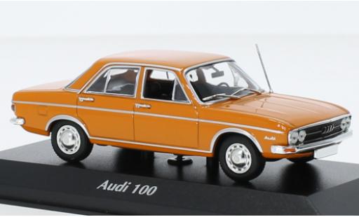 Diecast model cars Audi 100 berline orange 1969 1/43 Maxichamps