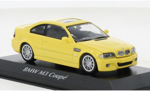 Diecast model cars Bmw M3 coupe (E46) yellow 2001 1/43 Maxichamps