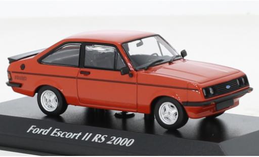 Diecast model cars Ford Escort RS 2000 MK II red 1976 1/43 Maxichamps