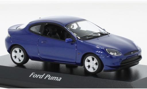 Diecast model cars Ford Puma Coupe metallise blue 1996 1/43 Maxichamps