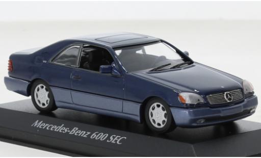 Diecast model cars Mercedes 600 AMG SEC (C140) metallise blue 1992 1/43 Maxichamps