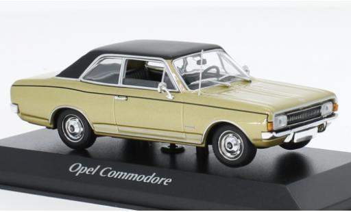 Diecast model cars Opel Commodore A metallise beige/black 1970 1/43 Maxichamps