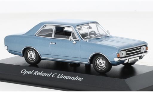 Diecast model cars Opel Rekord C metallise blue 1966 1/43 Maxichamps