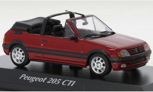 Diecast model cars Peugeot 205 CTI Convertible red 1990 1/43 Maxichamps