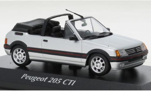 Diecast model cars Peugeot 205 CTI Convertible grey 1990 1/43 Maxichamps