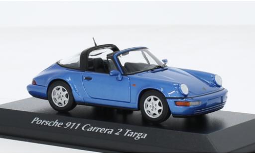 Diecast model cars Porsche 911 Targa Carrera 2 metallise blue 1991 1/43 Maxichamps