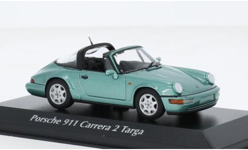 Diecast model cars Porsche 911 Targa Carrera 2 metallise green 1991 1/43 Maxichamps