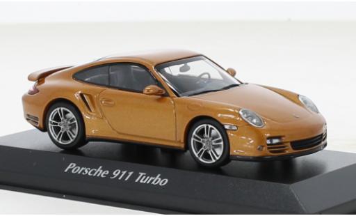 Diecast model cars Porsche 911 Turbo metallise beige 2009 1/43 Maxichamps