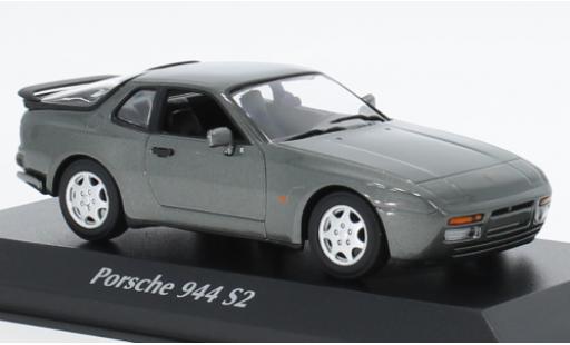 Diecast model cars Porsche 944 S2 metallise grey 1989 1/43 Maxichamps