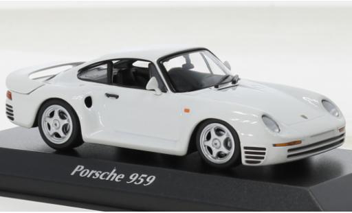 Diecast model cars Porsche 959 Base metallise white 1987 1/43 Maxichamps