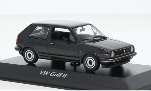 Diecast model cars Volkswagen Golf Base II metallise black 1985 1/43 Maxichamps