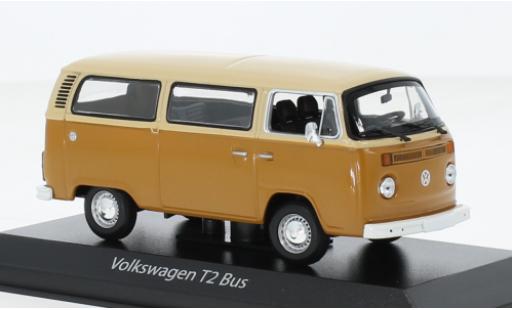 Diecast model cars Volkswagen T2 B bus beige/brun 1972 1/43 Maxichamps