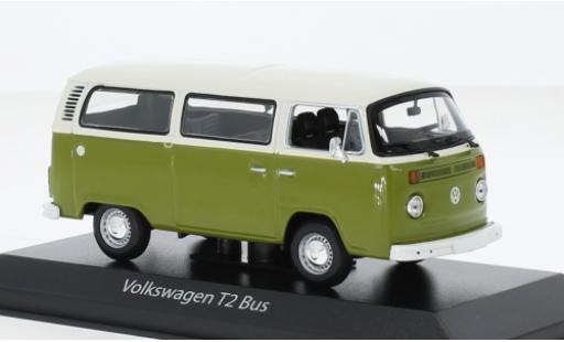 Diecast model cars Volkswagen T2 B bus white/vert 1972 1/43 Maxichamps
