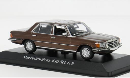 Diecast model cars Mercedes 450 Base SEL (W116) metallise brown 1972 1/43 Maxichamps