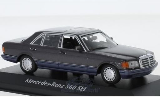 Diecast model cars Mercedes 560 Base SEL (V126) metallic purple 1990 1/43 Maxichamps