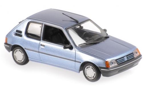 Diecast model cars Peugeot 205 XR metallic blue 1990 1/43 Maxichamps