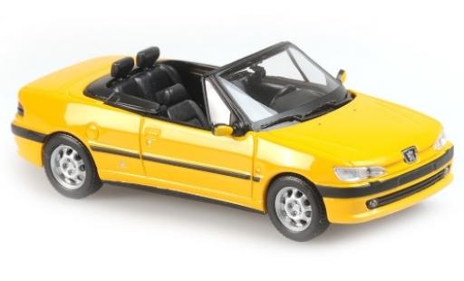 Diecast model cars Peugeot 306 Cabriolet Convertible yellow 1998 1/43 Maxichamps