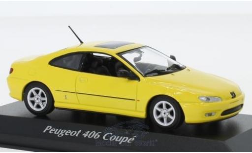 Diecast model cars Peugeot 406 Coupe yellow 1997 1/43 Maxichamps