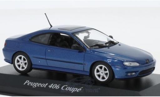 Diecast model cars Peugeot 406 Coupe metallic blue 1997 1/43 Maxichamps