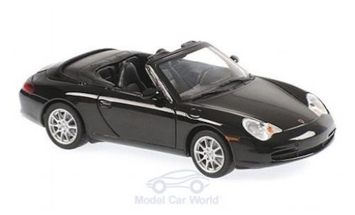 Diecast model cars Porsche 911 Cabriolet Convertible metallic black 2001 1/43 Maxichamps