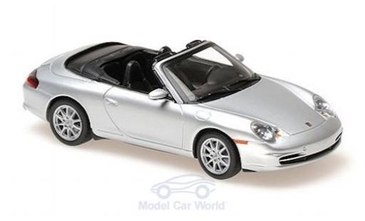 Diecast model cars Porsche 911 Cabriolet Convertible grey 2001 1/43 Maxichamps